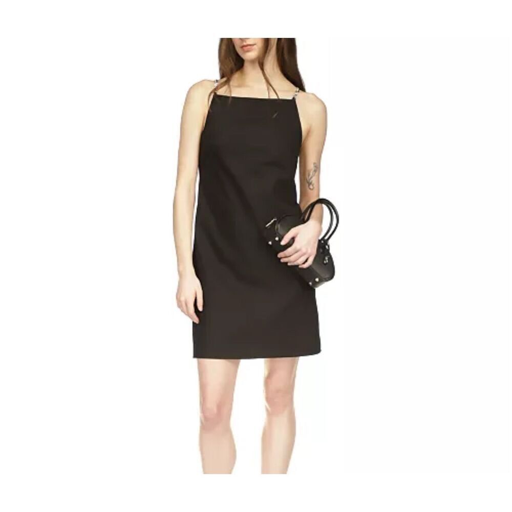 Michael Kors NWT Straight Neck Chain Strap Dress Black - Picture 2 of 4